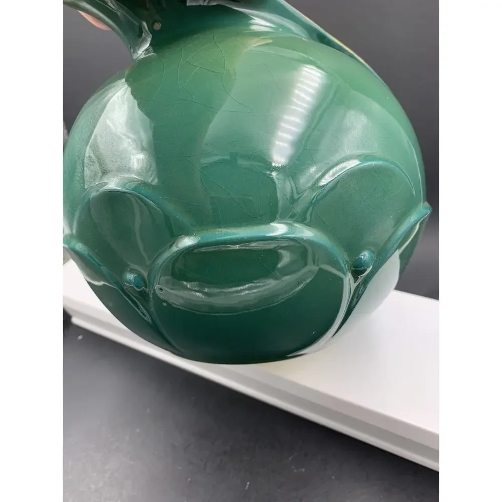 Roseville Pottery Mayfair Ball Pitcher Jug 1104-7 Forest Green Chartreuse MCM